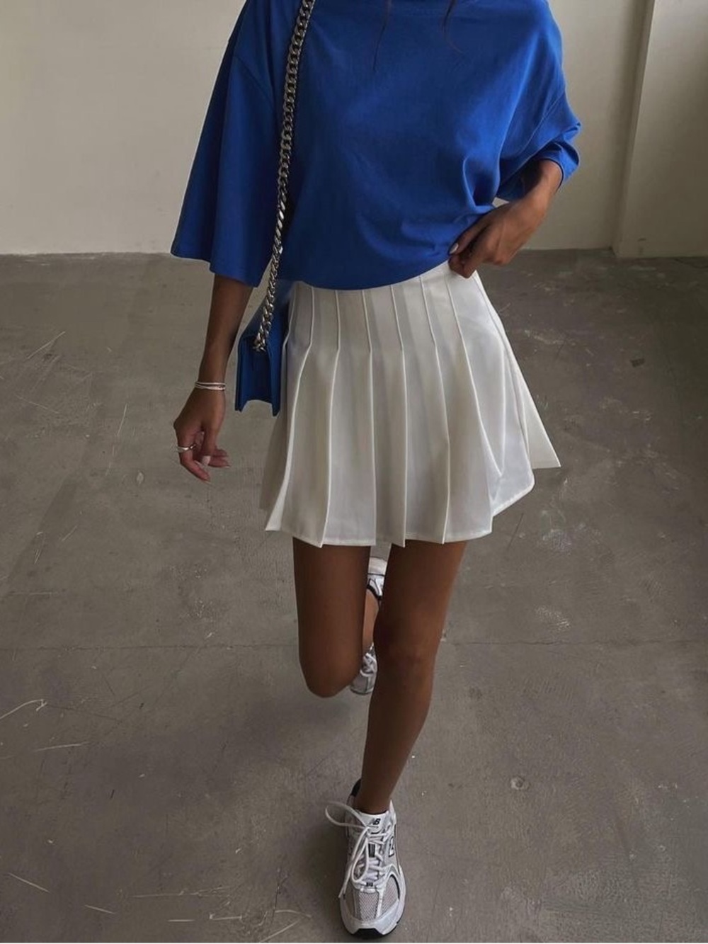 White Pleated Mini Skirt - Women's Casual Tennis Skirt